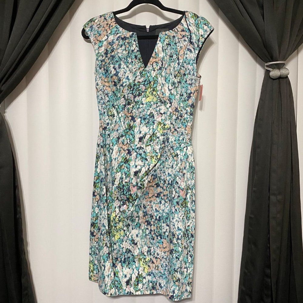 Adrianna Papell Multi Color Formal Midi Dress
